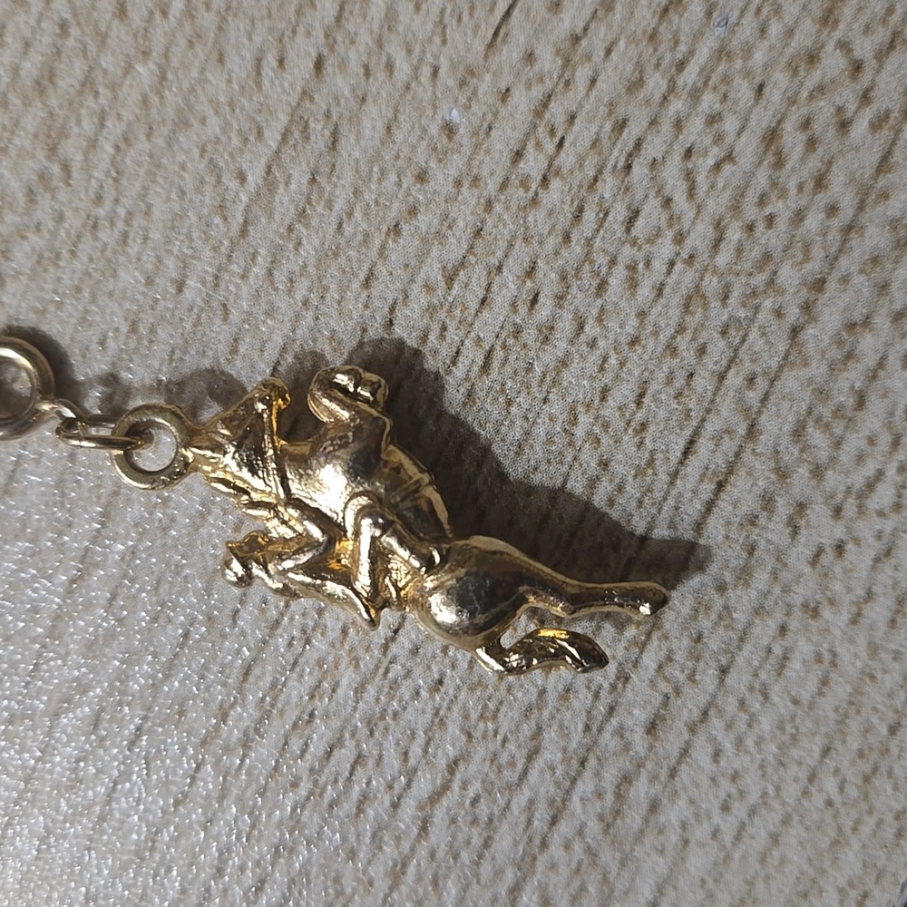 Vintage Polo Player On Horse Pendant Necklace- Sports